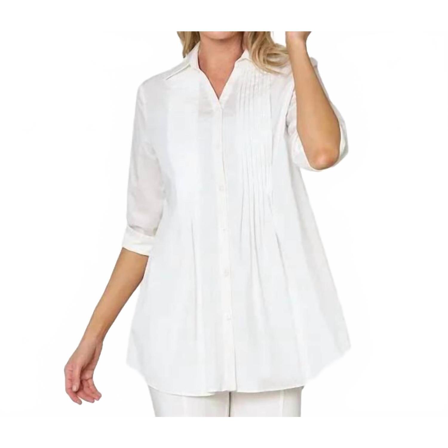 New Stella Carakasi Pintuck Tunic Top In Soft White